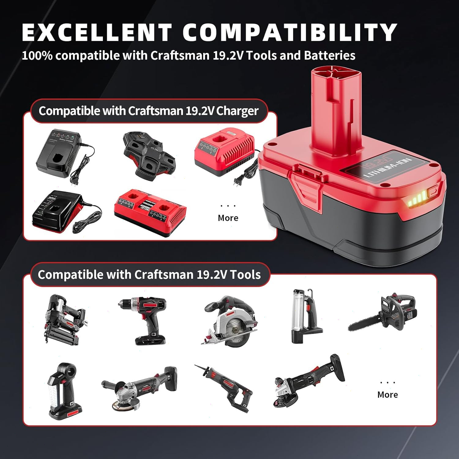 2Pack For Craftsman 19.2V 8.0Ah C3 DieHard Lithium-ion XCP Battery 11375 11570