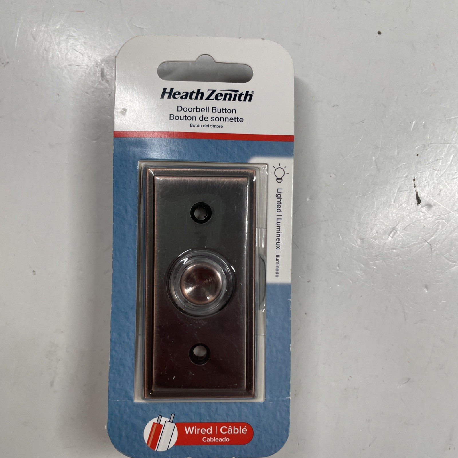 Heath Zenith (LED) Metal Doorbell Push Button Wired 23ZN30 Oil Rubbed Bronze