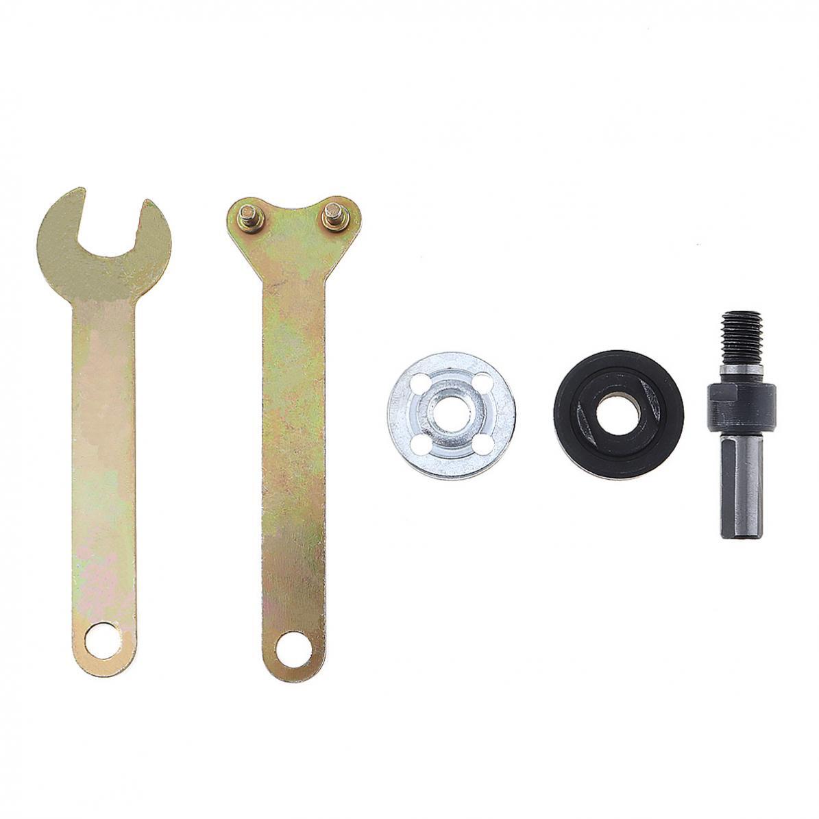 Drill Angle Grinder Adapter with Flange Nut Parts Set Wrench Conversion Tool