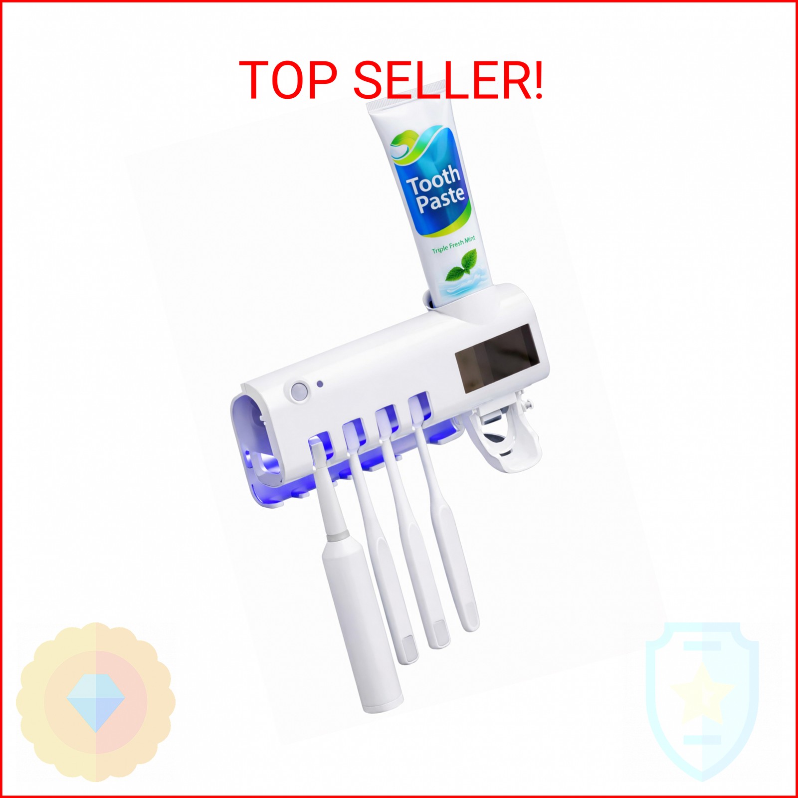 THE PERFECT PART UV Light Sterilizer Toothbrush Holder Cleaner & Automatic Tooth