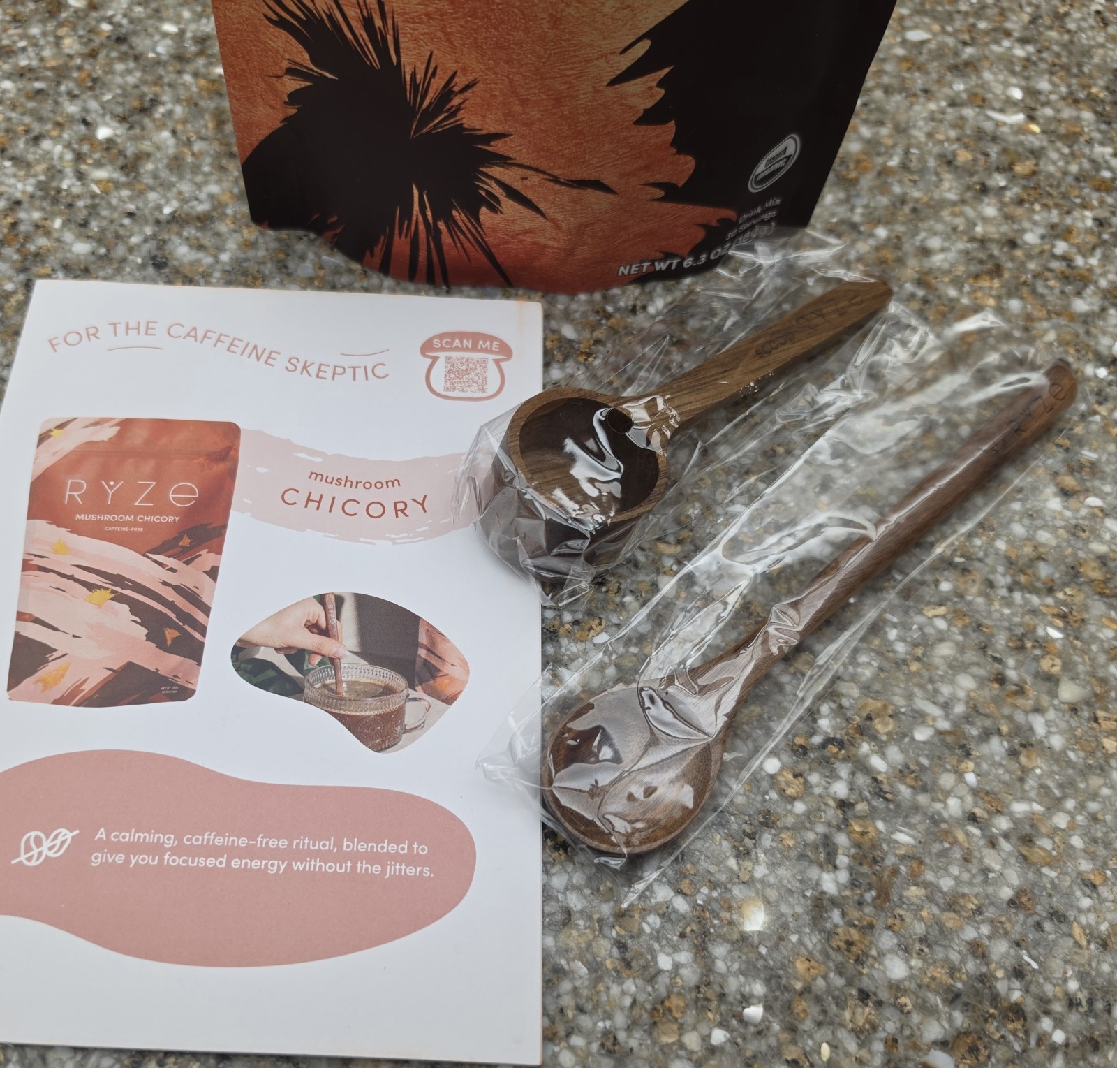 Ryze Mushroom Coffee 30 Servings Starter Kit With 2 Wooden Scoops Booklet