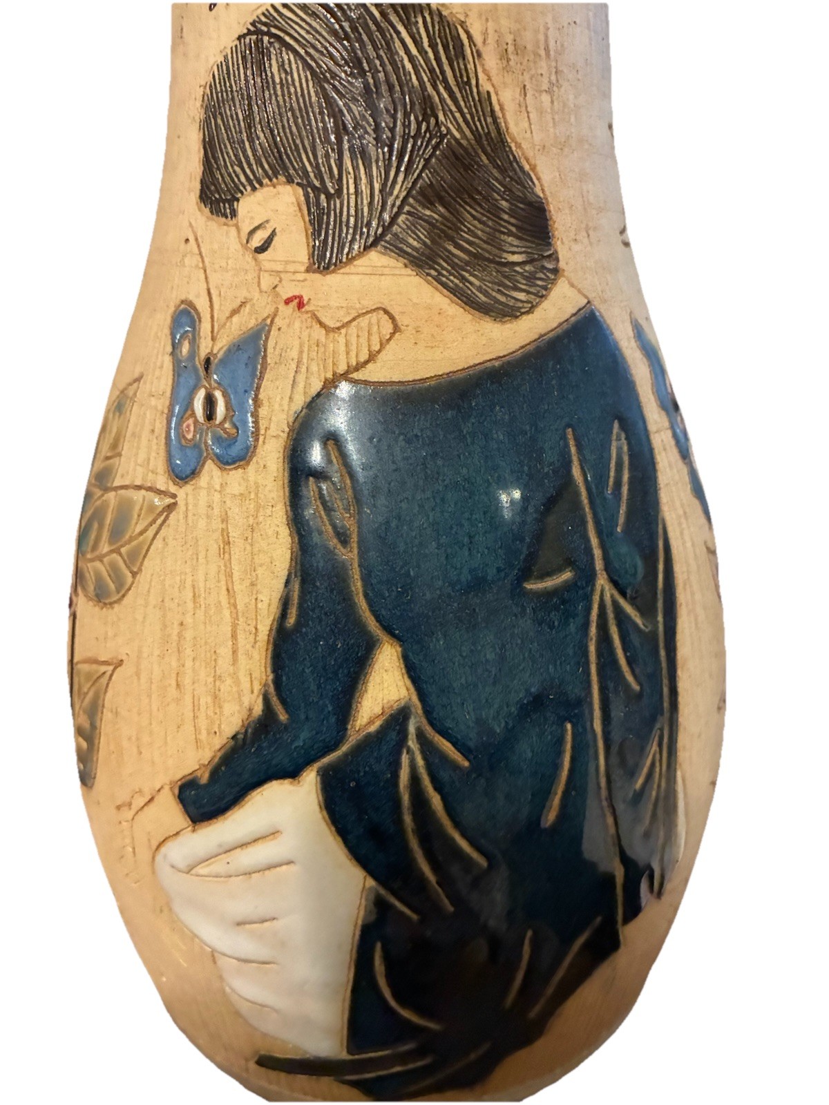 Rare 14” Dona Vietnam Art Pottery Vase – Large Mid Century Figural Saigon Vase