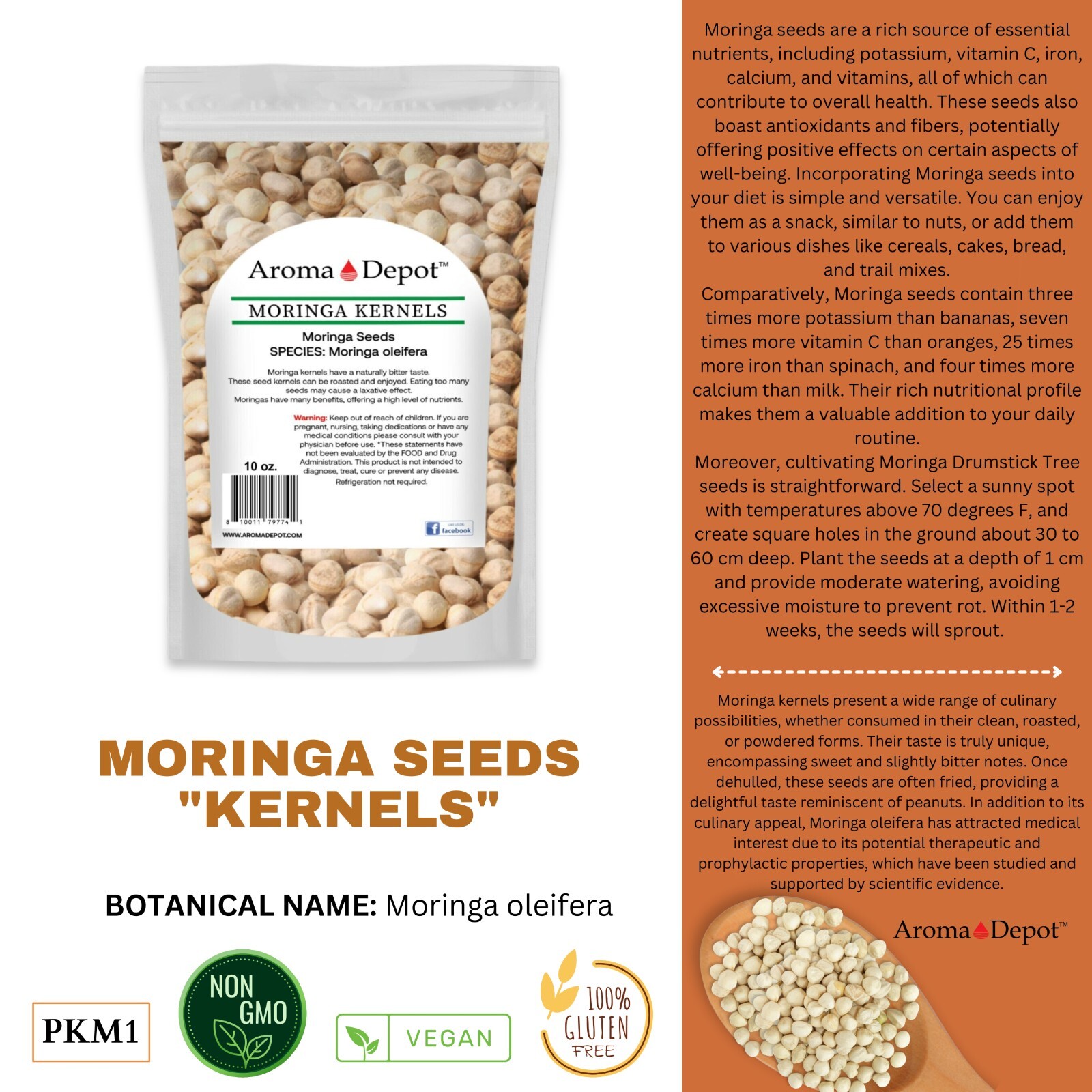 Moringa Powder oleifera Leaf 100% Pure Natural Superfood Gluten Free Lot