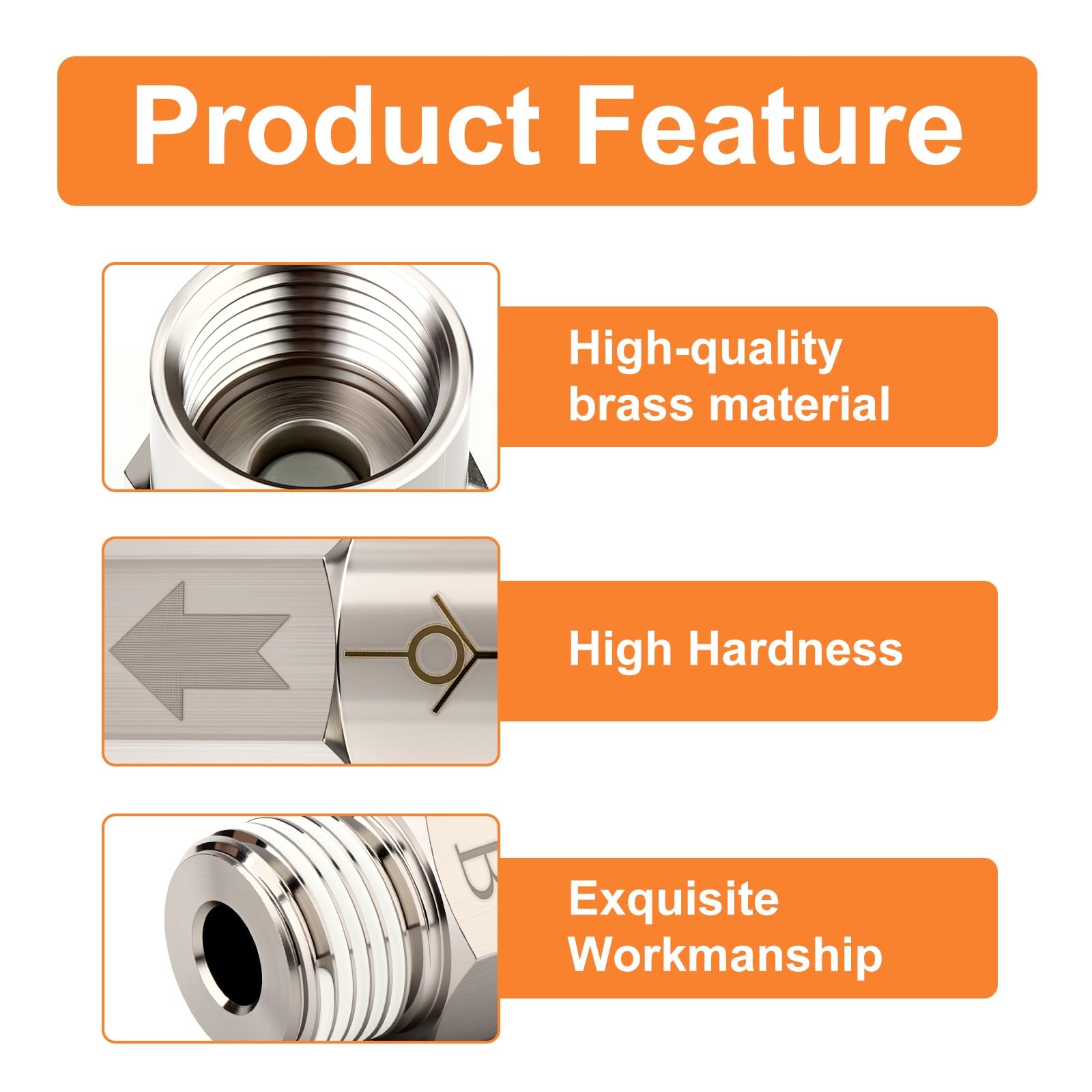 GASHER 1Pc One-Way Non-return Check Valve 3/8″ Male x 3/8″ Female Thread, Pre…