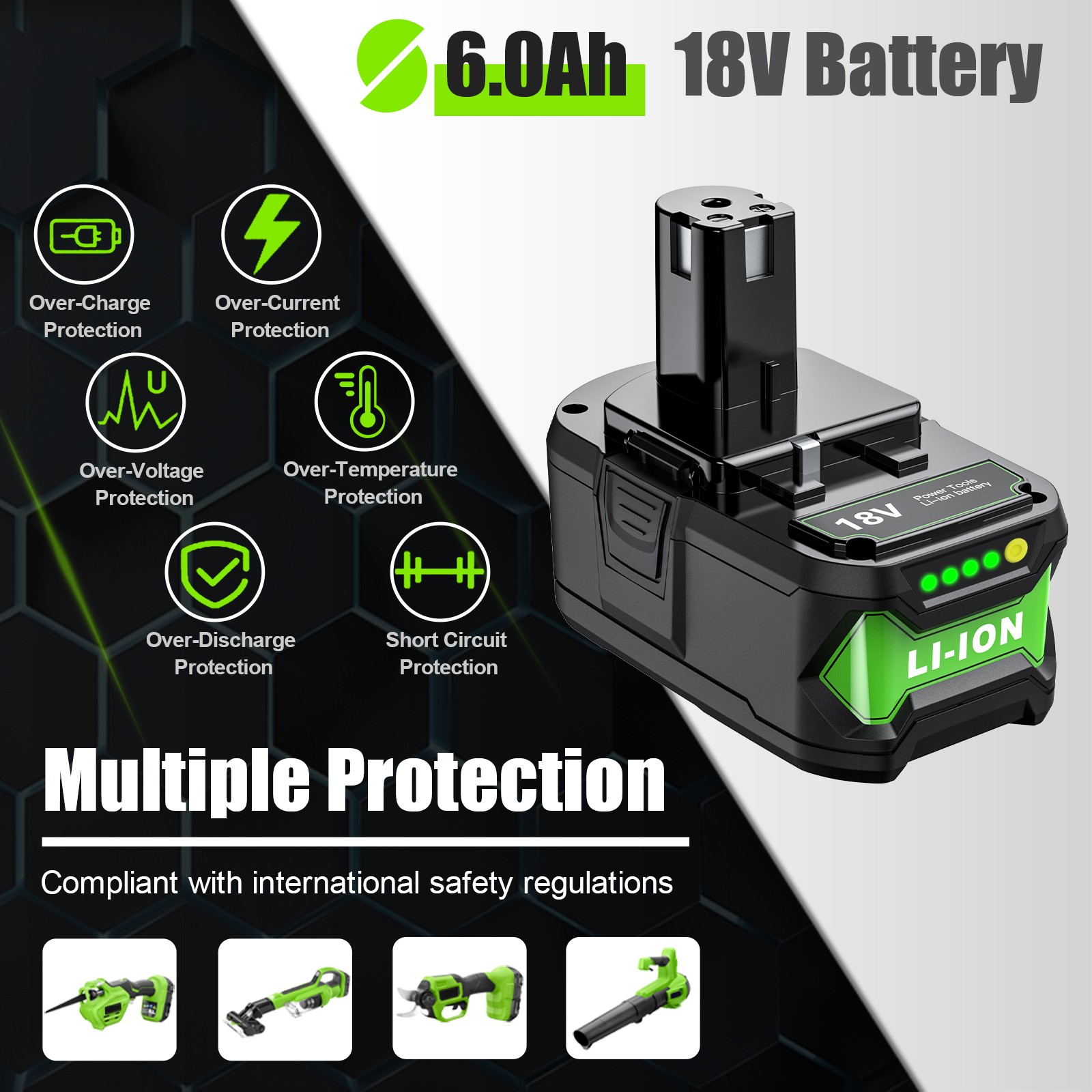 18Volt For RYOBI P108 18V For One+ Plus High Capacity Lithium-Ion Battery 8.0Ah