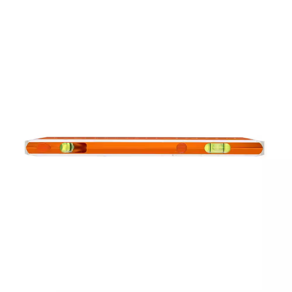 9 In. Aluminum Lighted Magnetic Torpedo Level with 3 Bubble Vials, Etched Ruler