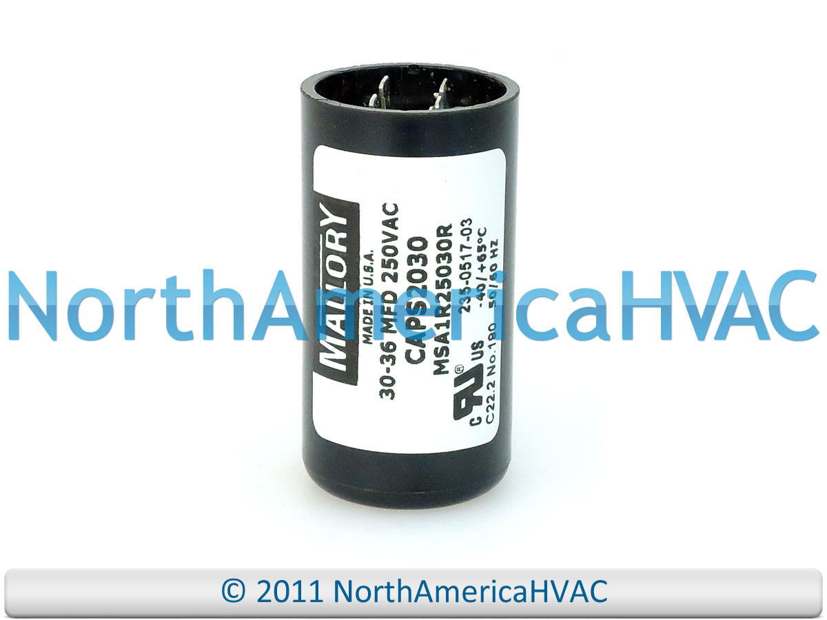 Mallory Motor Start Capacitor 30-36 MFD uf 250 VAC Volt CAPS2030 Made in USA