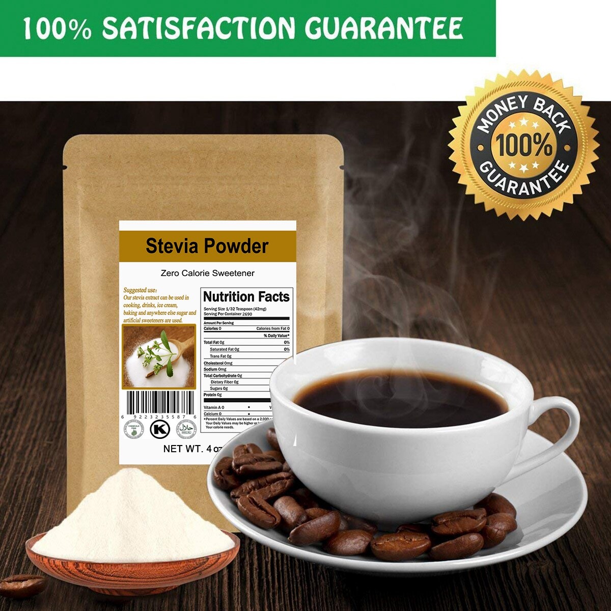 CCnature Better Pure Stevia Extract Powder Natural Sweetener 0 Cal Substitute