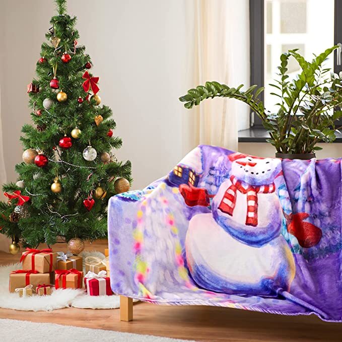 Christmas Blanket Snowman ffleece Throw Blanket SOFT Adults Teens Kids 60″*50″