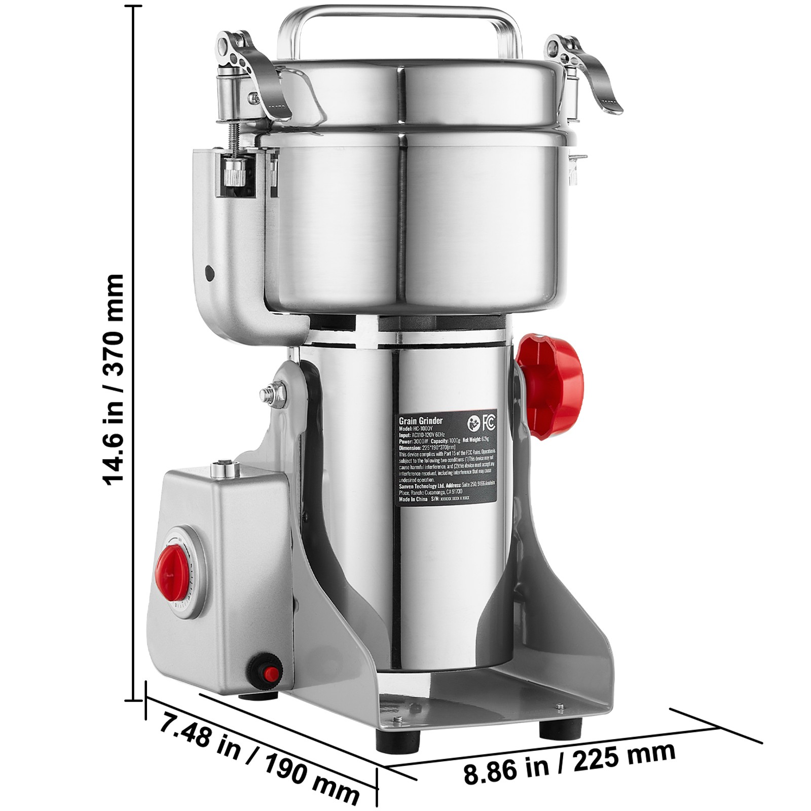 Uimoso 1000g Electric Grain Mill Grinder for Commercial Spice and Herb Use