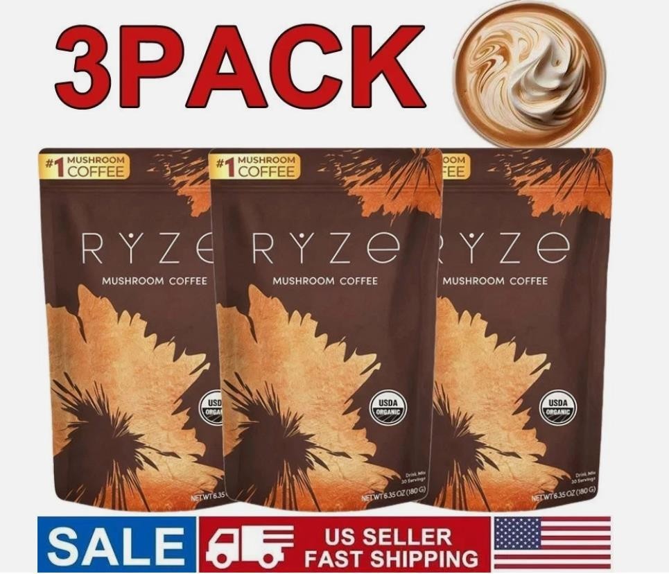 Organic Mushroom Coffee – Coffee for Better Energy – 30 Servings (3 pack )