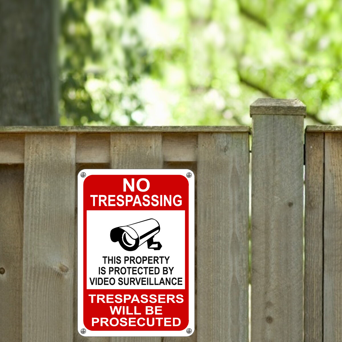 Property Protected By Video Surveillance Warning Security Camera Sign cctv 7×11″