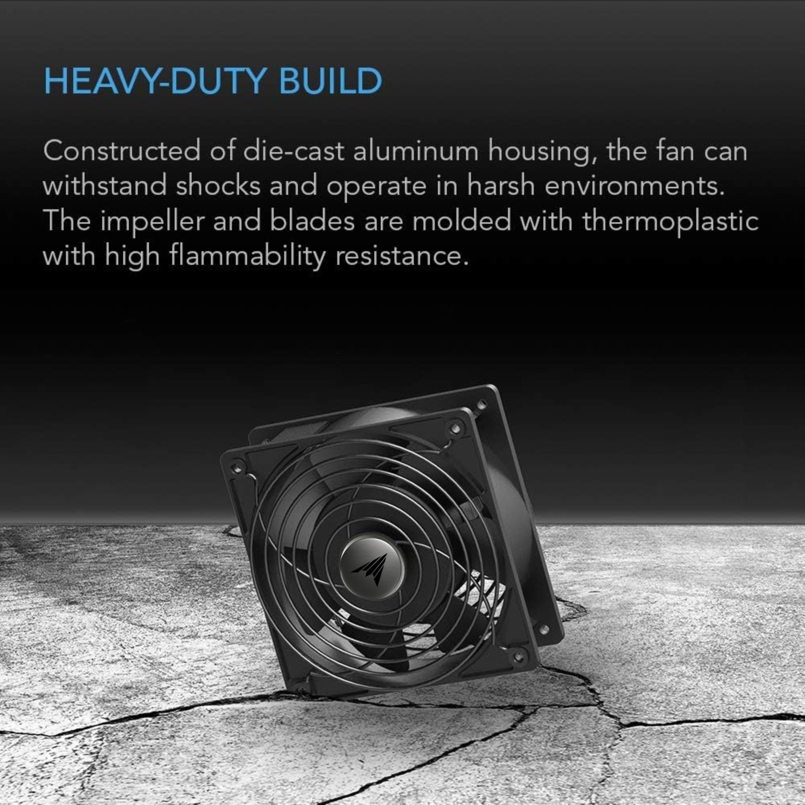 AC Infinity AXIAL 1238 120V AC Muffin Cooling Fan with Wire-Leads Adapter Black