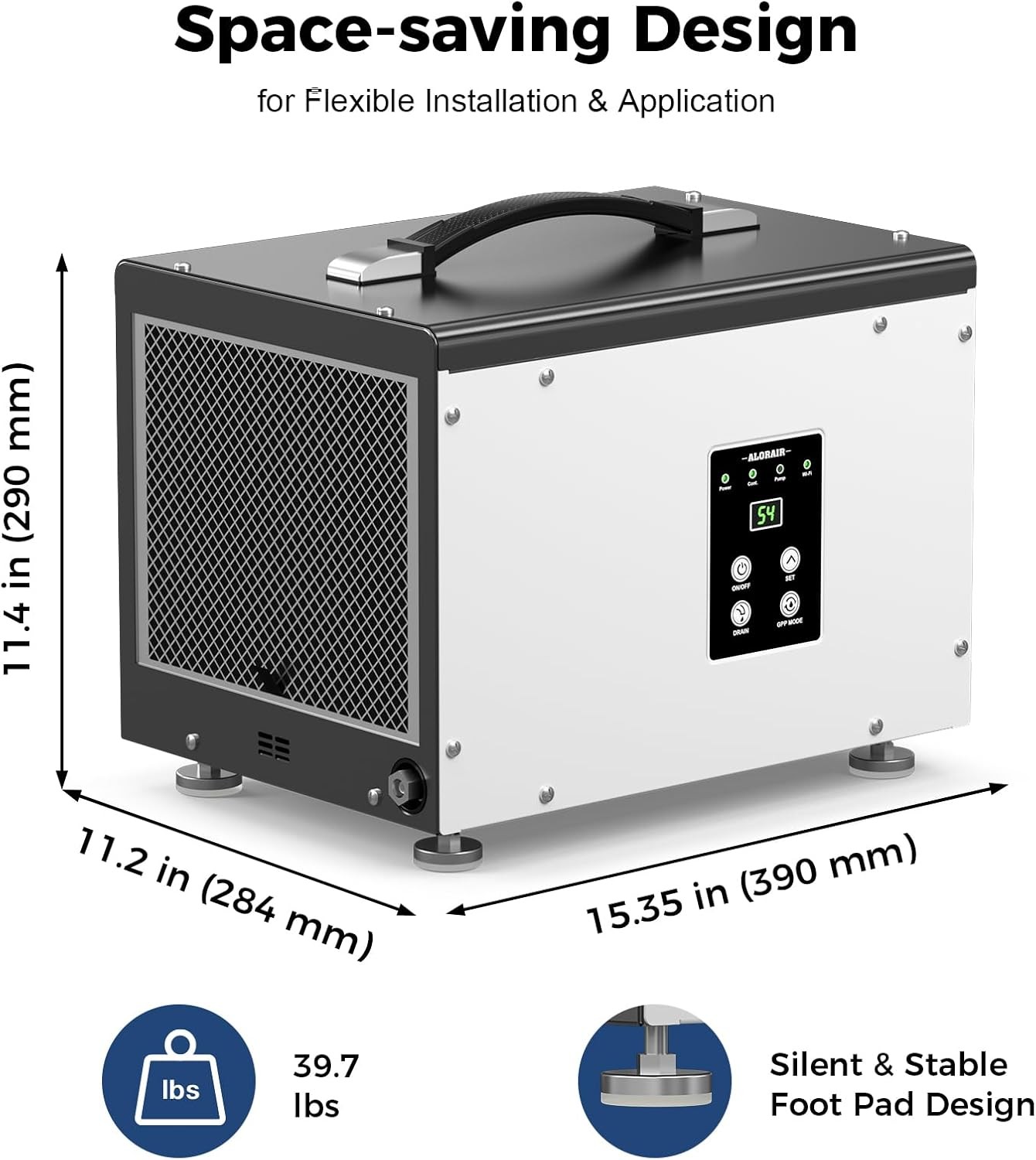 ALORAIR Sentinel HD35P 70Pint Dehumidifier for Basement 1000 sq ft w/Pump & Wifi