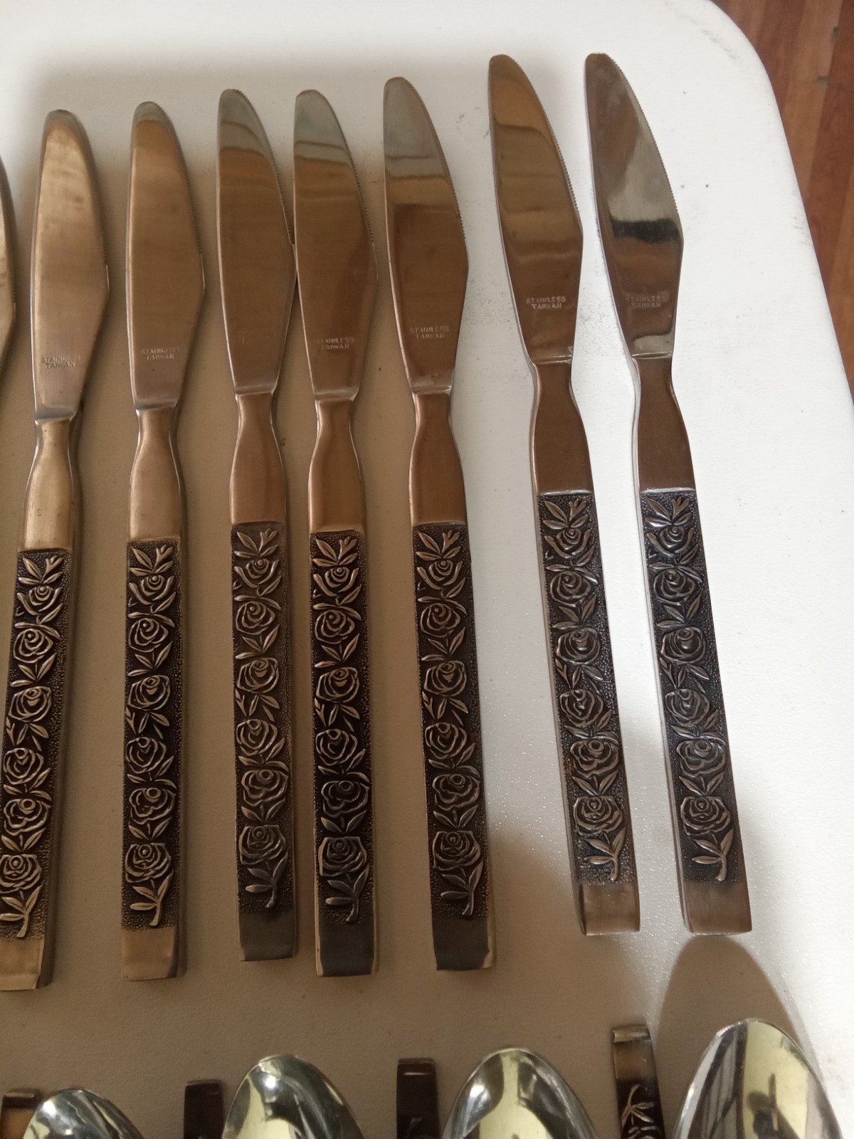 63pc Lifetime LCU 28 Roses Stainless Steel Flatware Set MCM