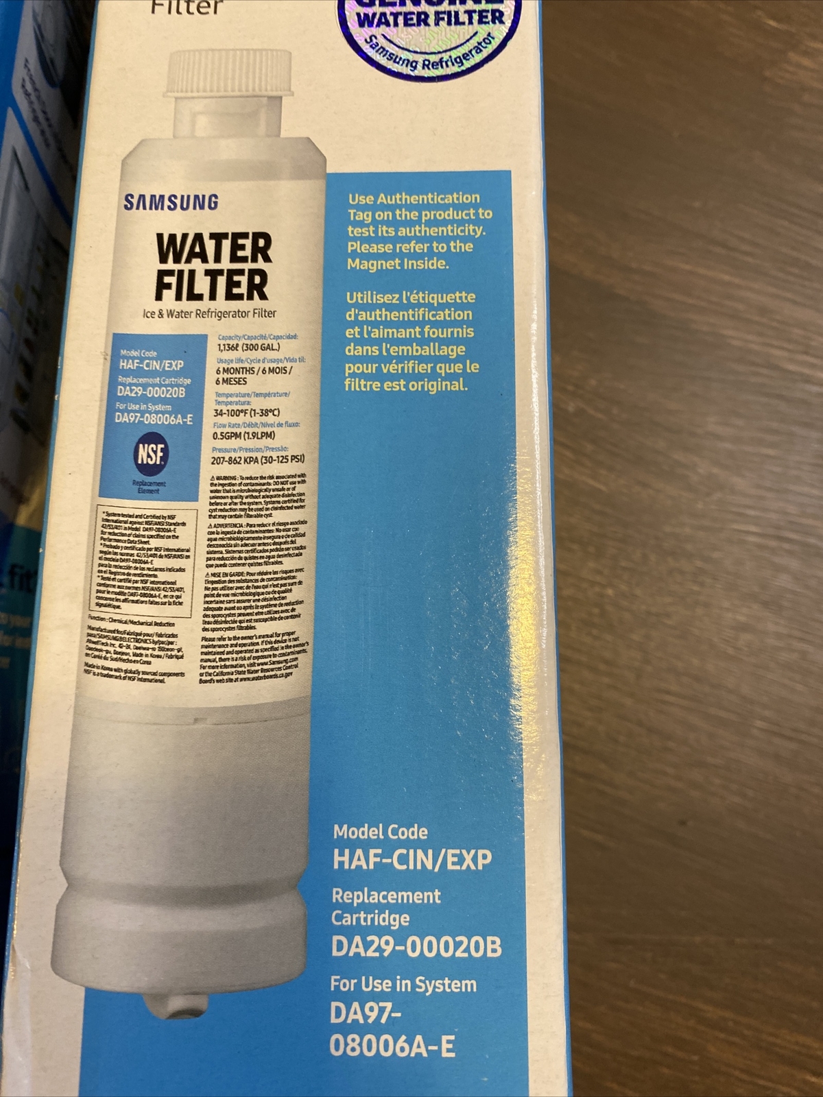 2-Samsung HAF-CIN/EXP Refrigerator Ice/Water Filters Genuine