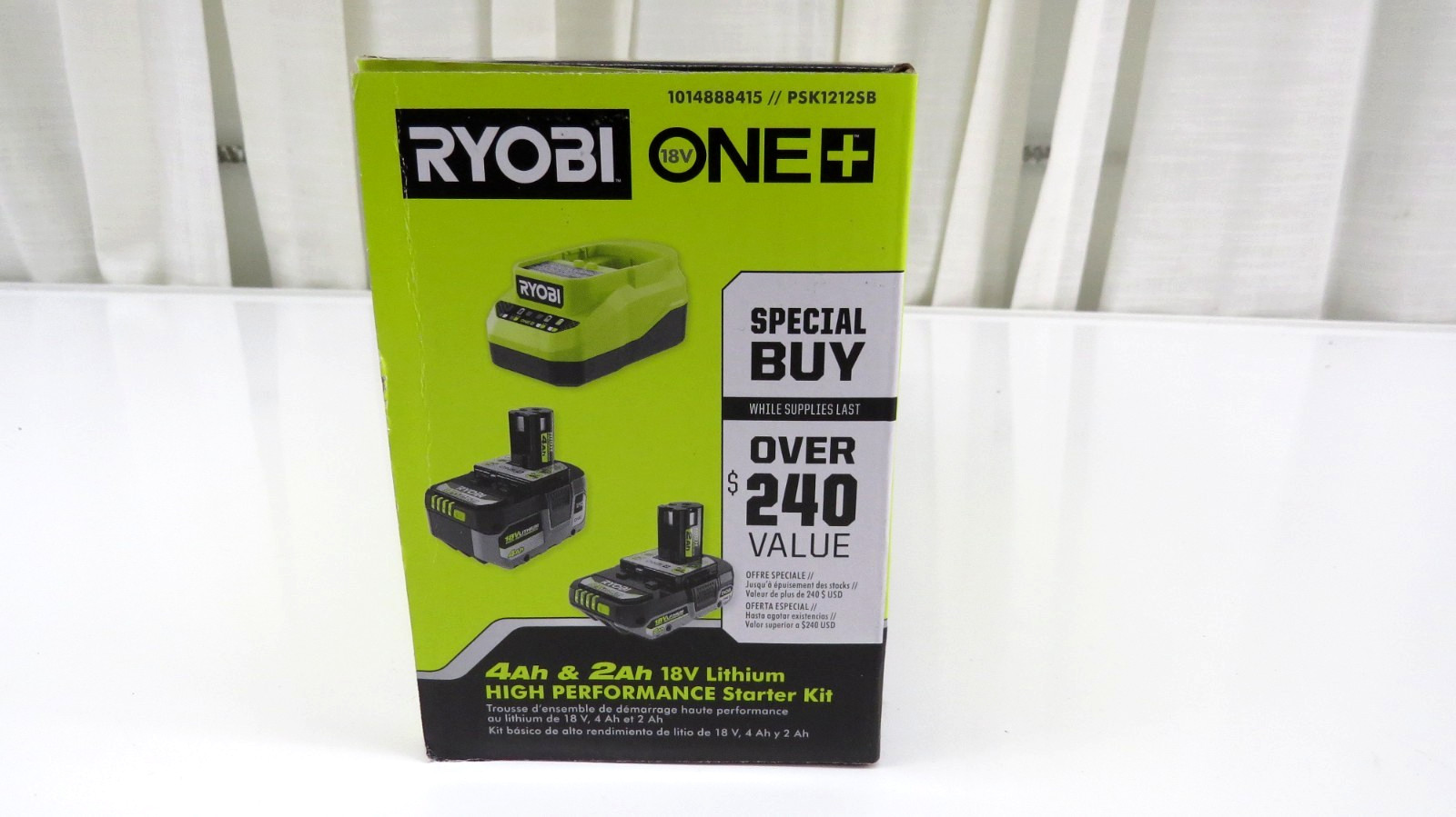 Ryobi 18V One+ 4Ah & 2Ah Lithium Battery High Performance Starter Kit W/Charger