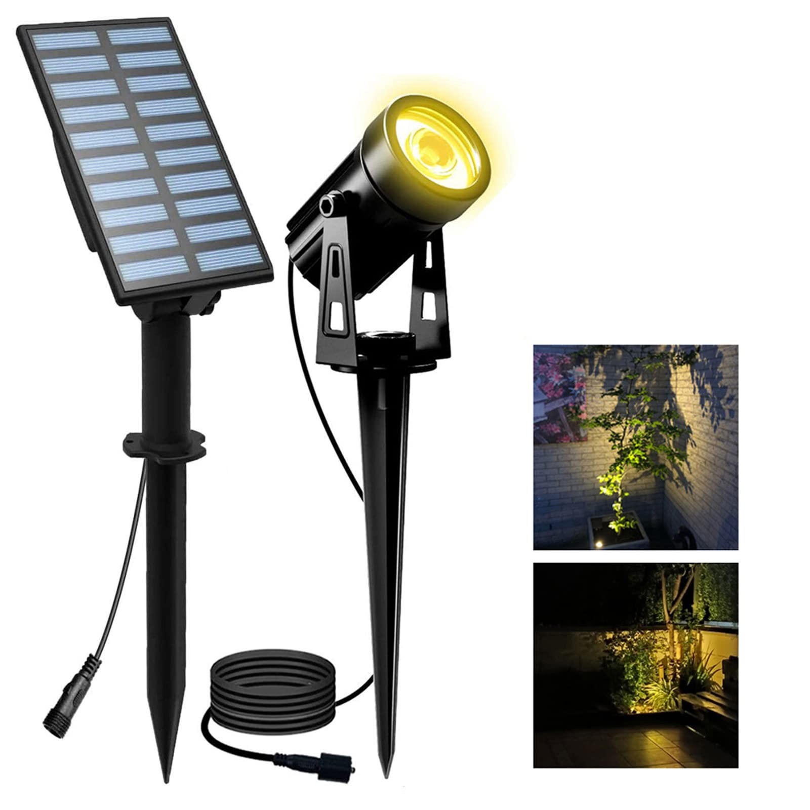 T-SUN Outdoor Waterproof Solar Spotlights Warm White for Garden & Landscape