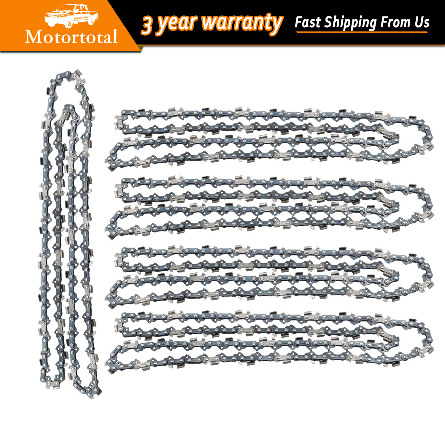 5X 20″ Chainsaw Saw 3/8″LP Chain Blade .050 Gauge 72DL Link for Stihl Husqvarna