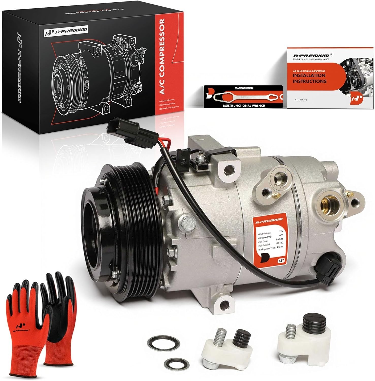Air Conditioner AC Compressor with Clutch Compatible with Kia Forte 2022 2023 20