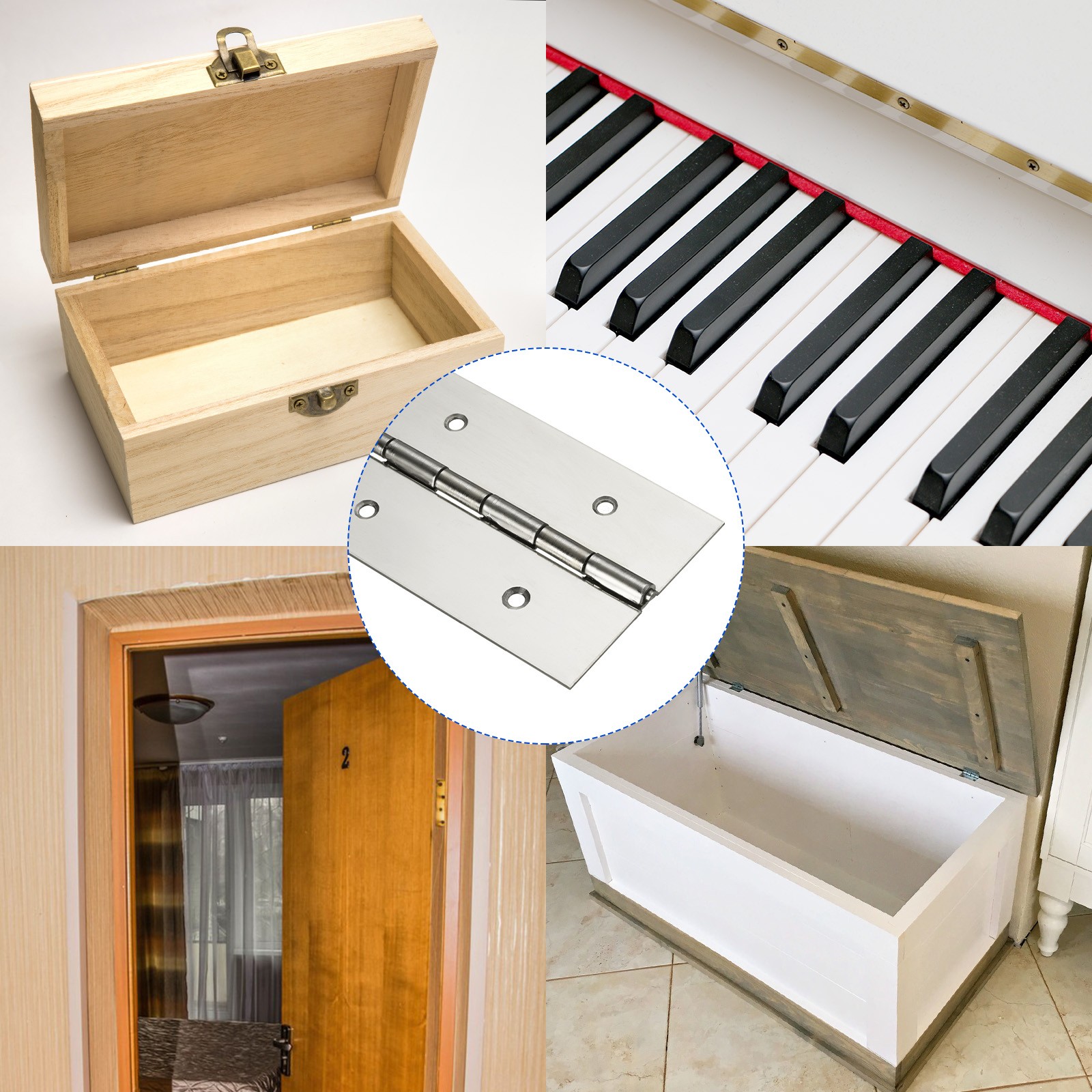 Stainless Steel Piano Hinge 36 Inch x 3 Inch Continuous Hinge Silver