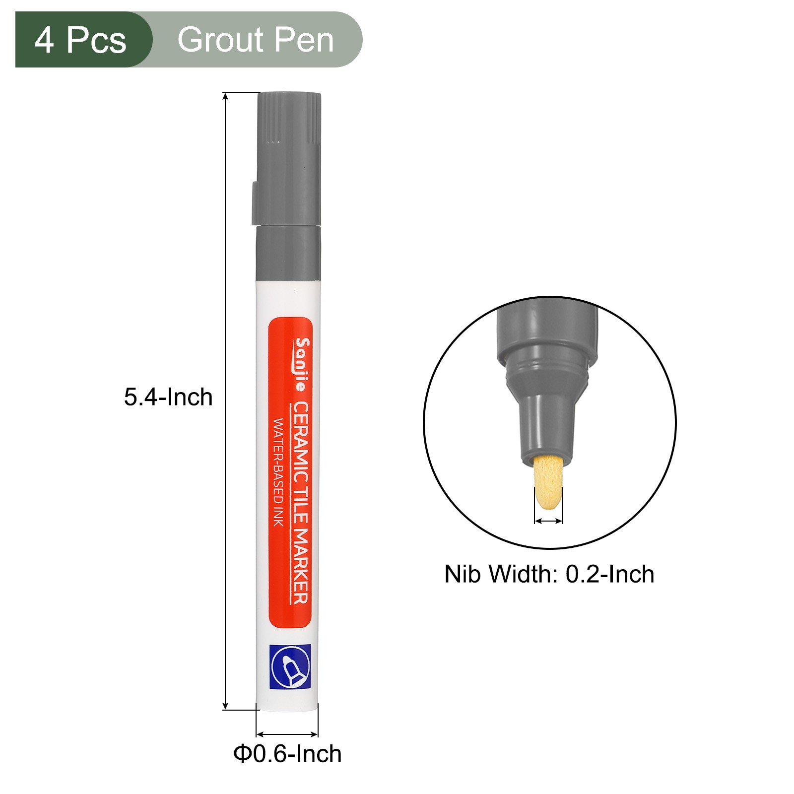 4pack Grout Paint Pen,Great for Balcony, Kitchen-Bathroom