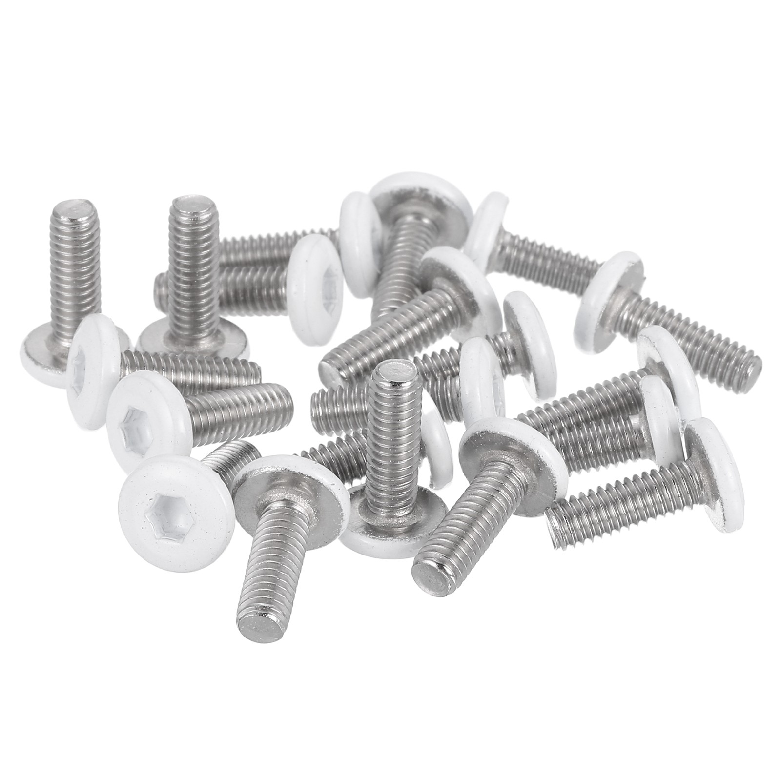 20 Pcs M4-0.7 x 12mm Button Head Hex Socket Head Screws, White