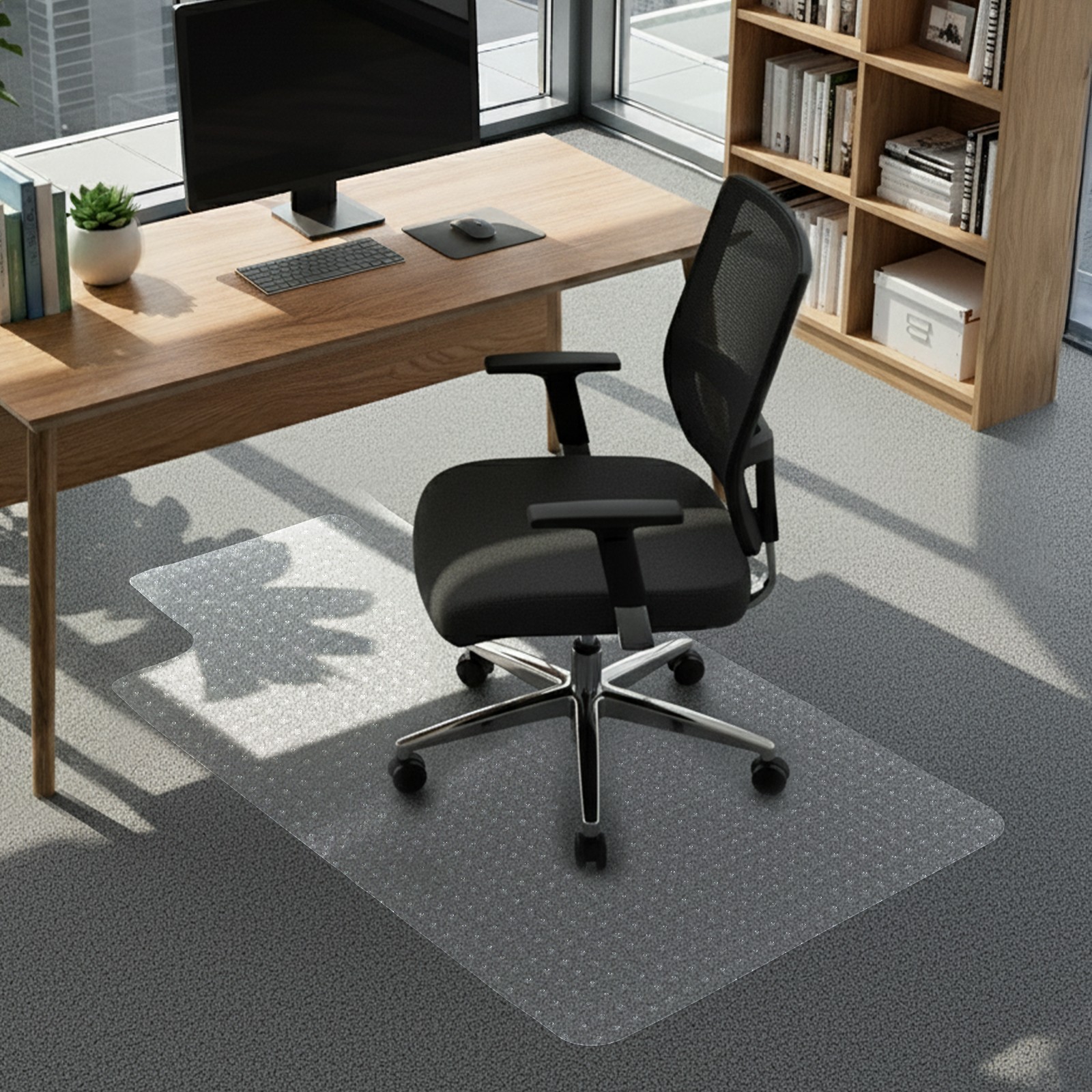 48″ x 30″ x 0.08″ Anti-Slip Frosted Office Chair Mat w/ Nail for Protect Carpet