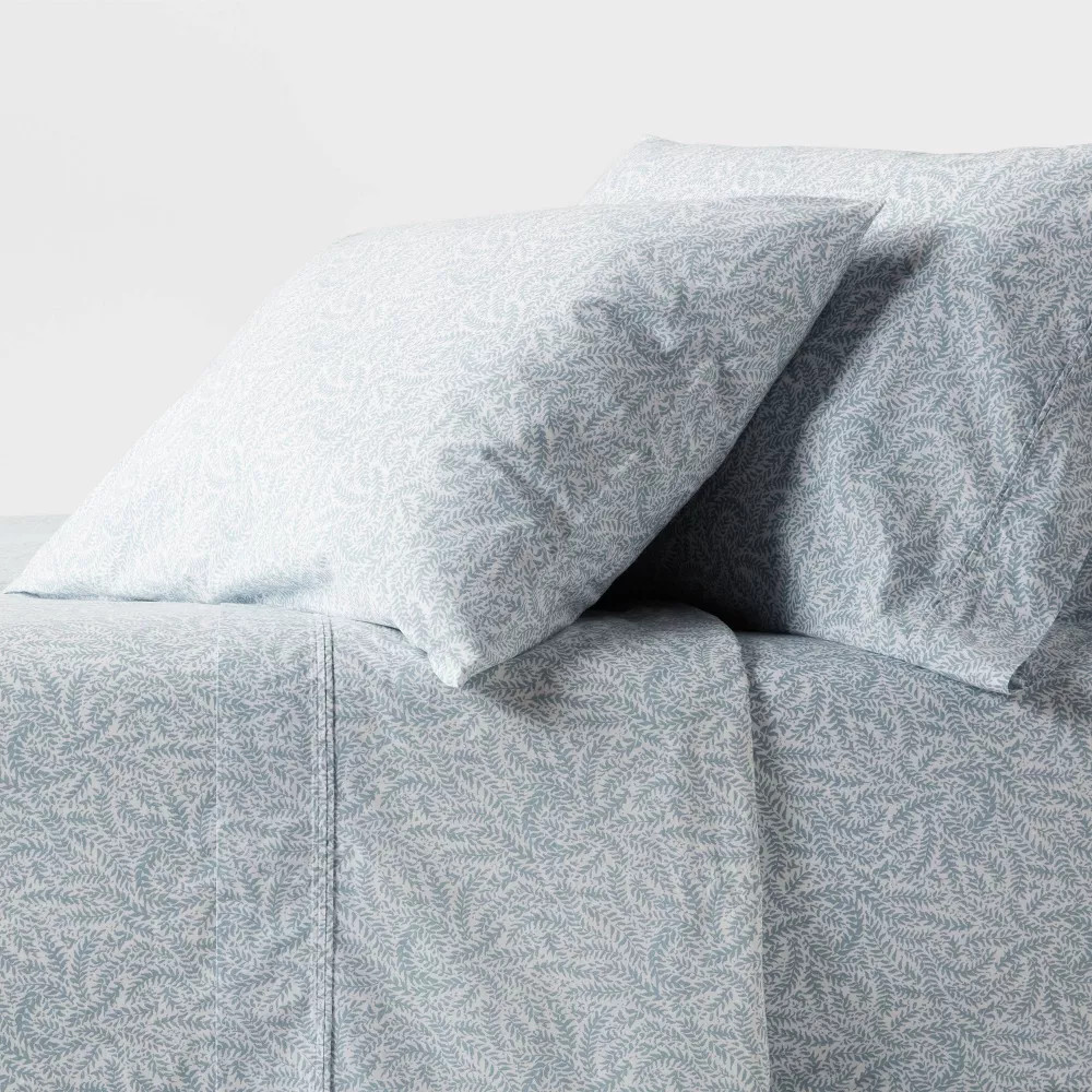 Threshold 250 Thread Count Organic Cotton Percale 4-Piece Sheet Set