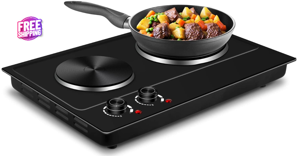 Cocina eléctrica portátil de 120V y 1800W, Control de temperatura ajustable