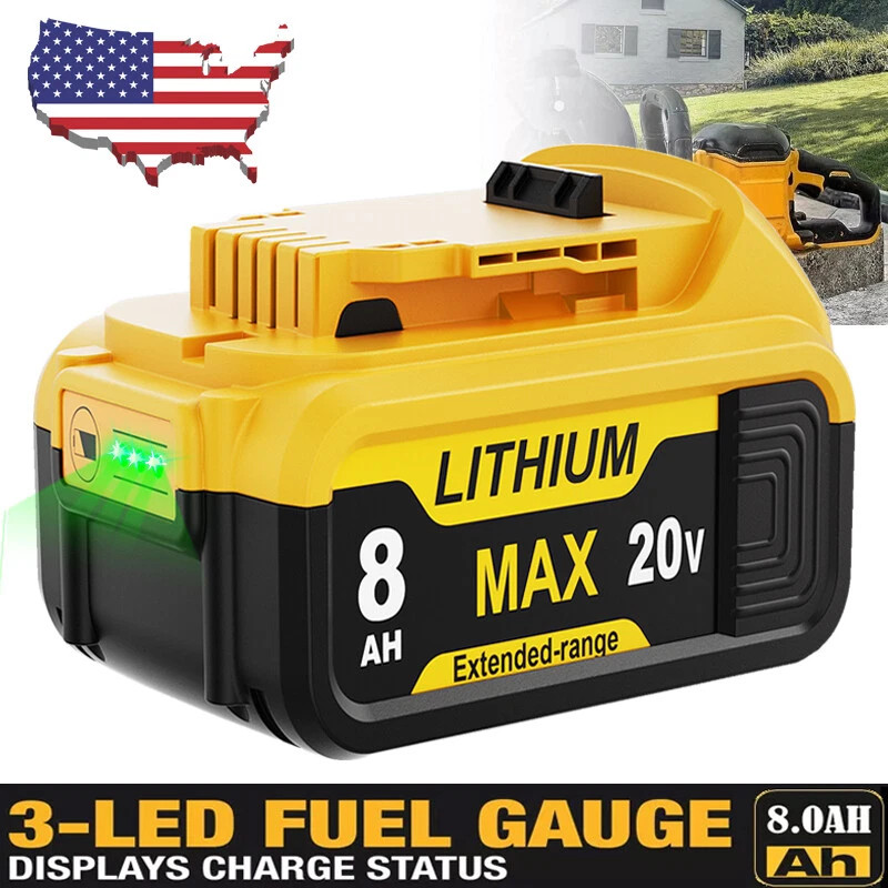 For DeWalt 20V 20 Volt Max 8AH 5AH 6AH Lithium Ion Battery/Charger DCB206 DCB205