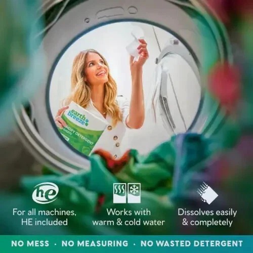 1-3 Pack Earth Breeze Fresh Scent Laundry Detergent Sheets 60 Loads Each