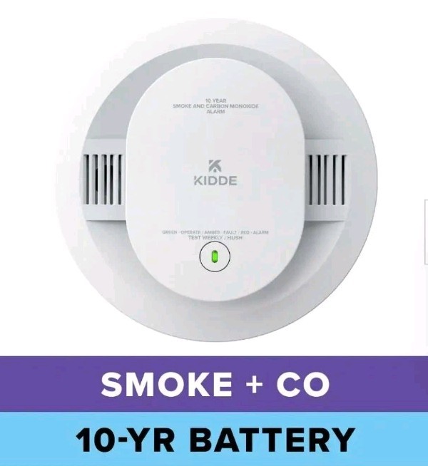1pc Kidde Smoke & Carbon Monoxide Detector, 10-Year Battery Powered, LED Warning
