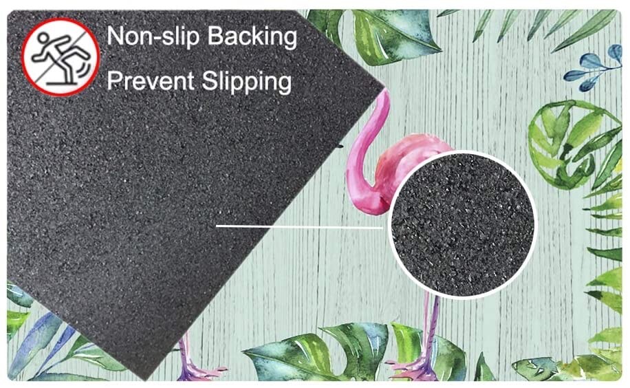 Flamingo Door Mat Indoor Entry Way Doormat for Front Door Patio Anti Slip Rubber