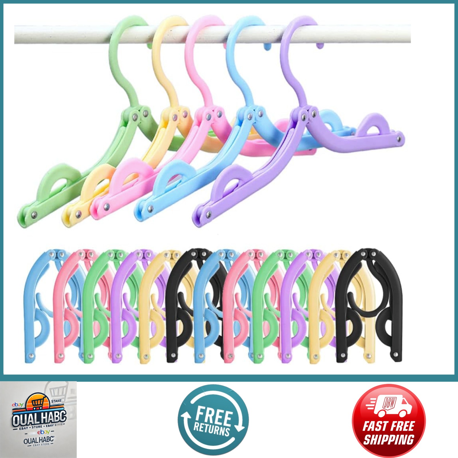 12pcs Travel Folding Hangers, Portable Multifunctional Household Clothes Hangers