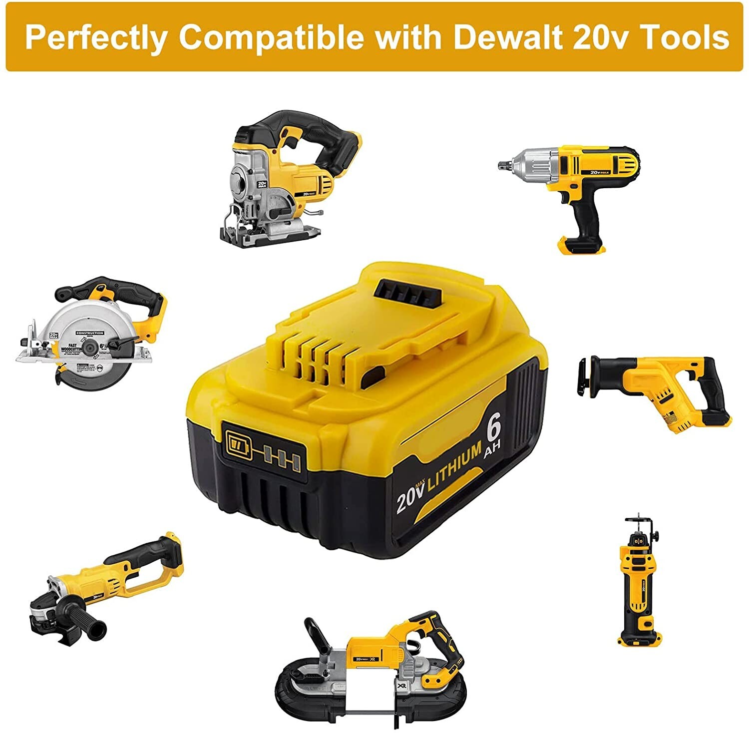 2X Replacement For DeWalt DCB206-2 20 Volt 6Amp Battery DCB105 Charger DCB206-2
