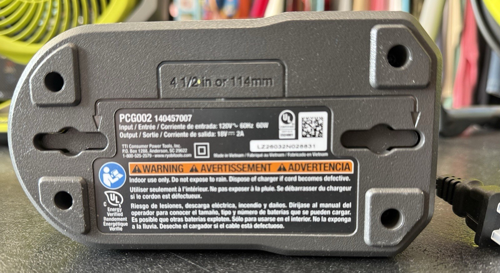 Ryobi PCG002 18v Battery Charger