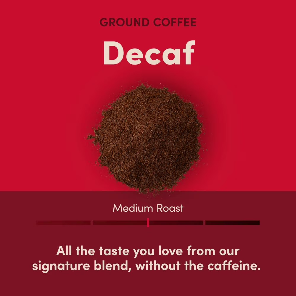 (6 pack) Tim Hortons Decaf Ground Coffee, 12oz Bag