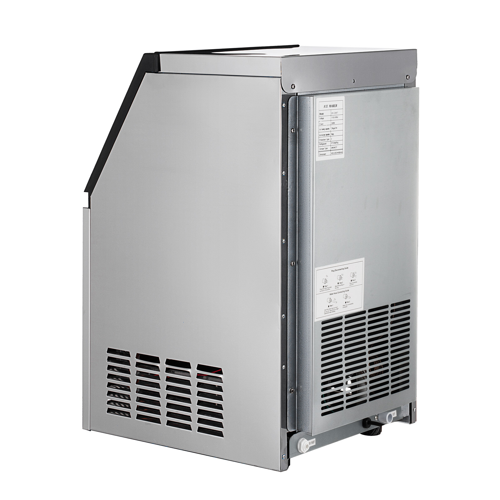 110lb Built-in Commercial Ice Maker Stainless Steel Bar Restaurant Cube Machine