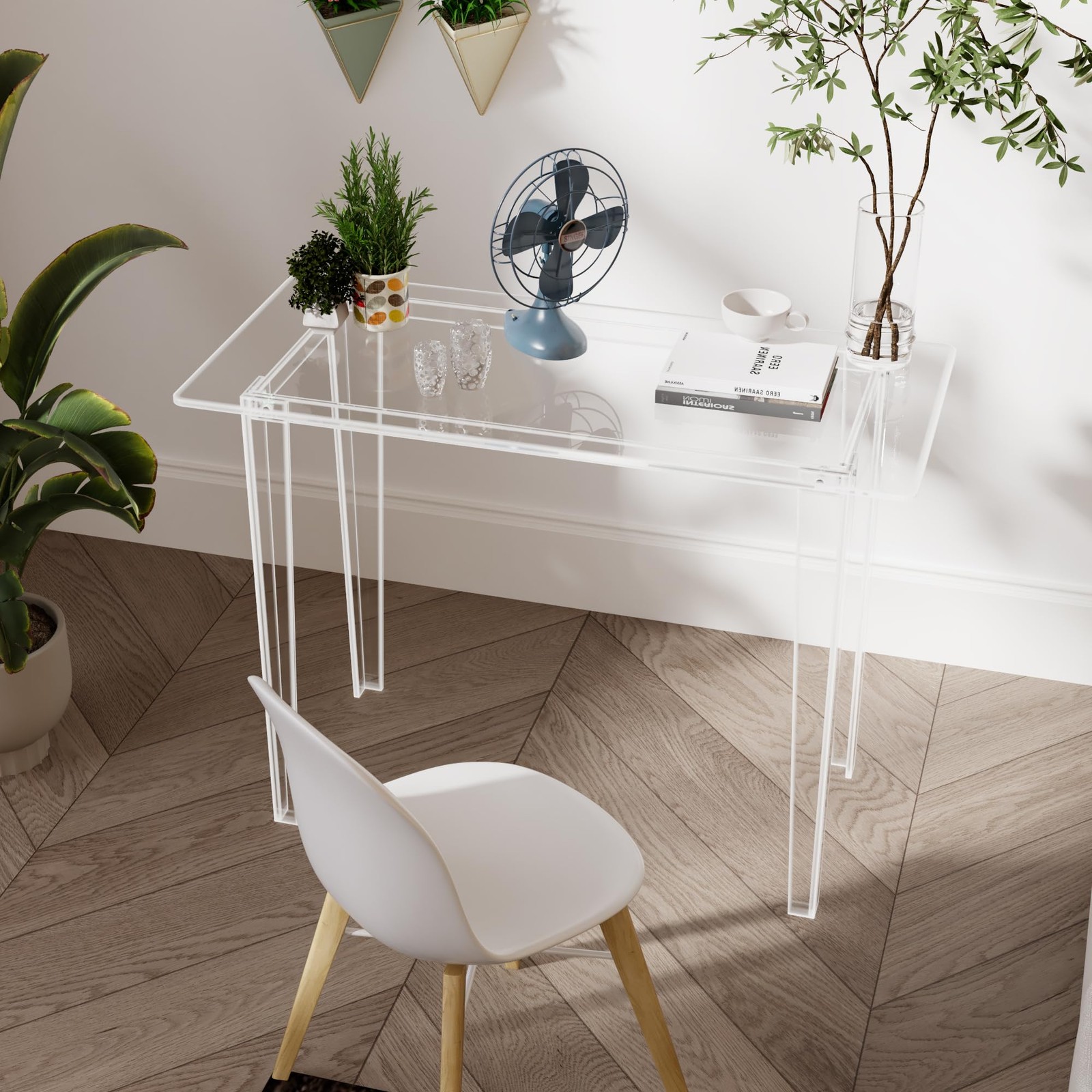 Acrylic Desk, Acrylic Table & Clear Desk – Modern Home Office Study Table, Ex…