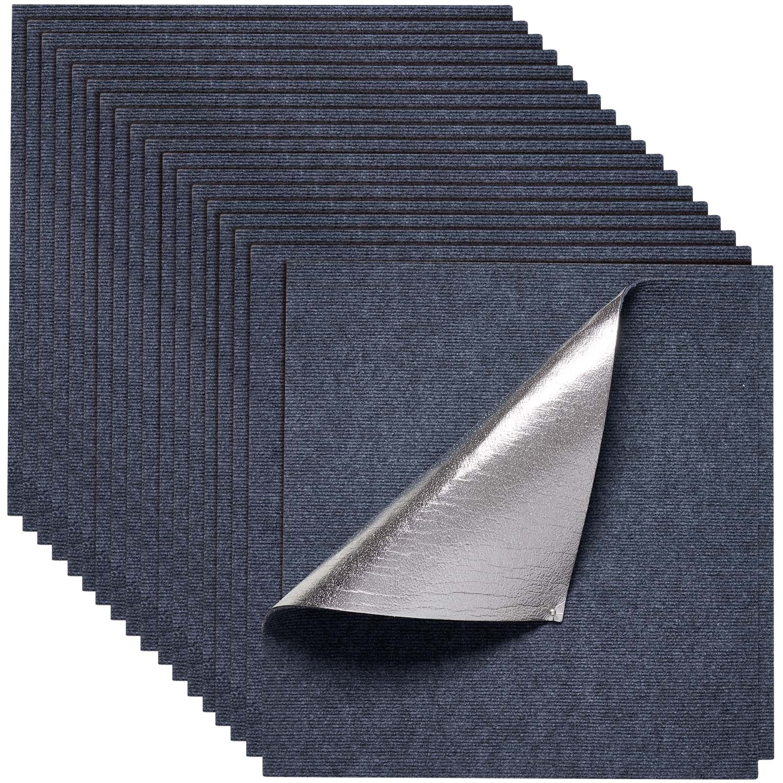 Uimoso 24×24 Inch Carpet Tiles, 15-Pack, Self-Adhesive Gray Rug Squares