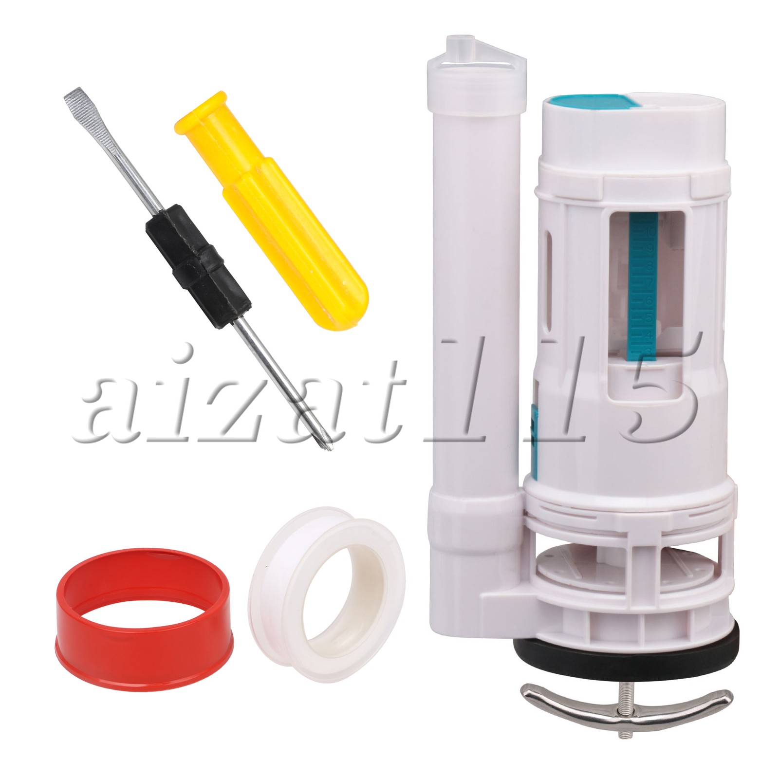 2pcs ABS Plastic 21cm Adjust Toilet Connected Water Tank Dual Flush Drain Valve