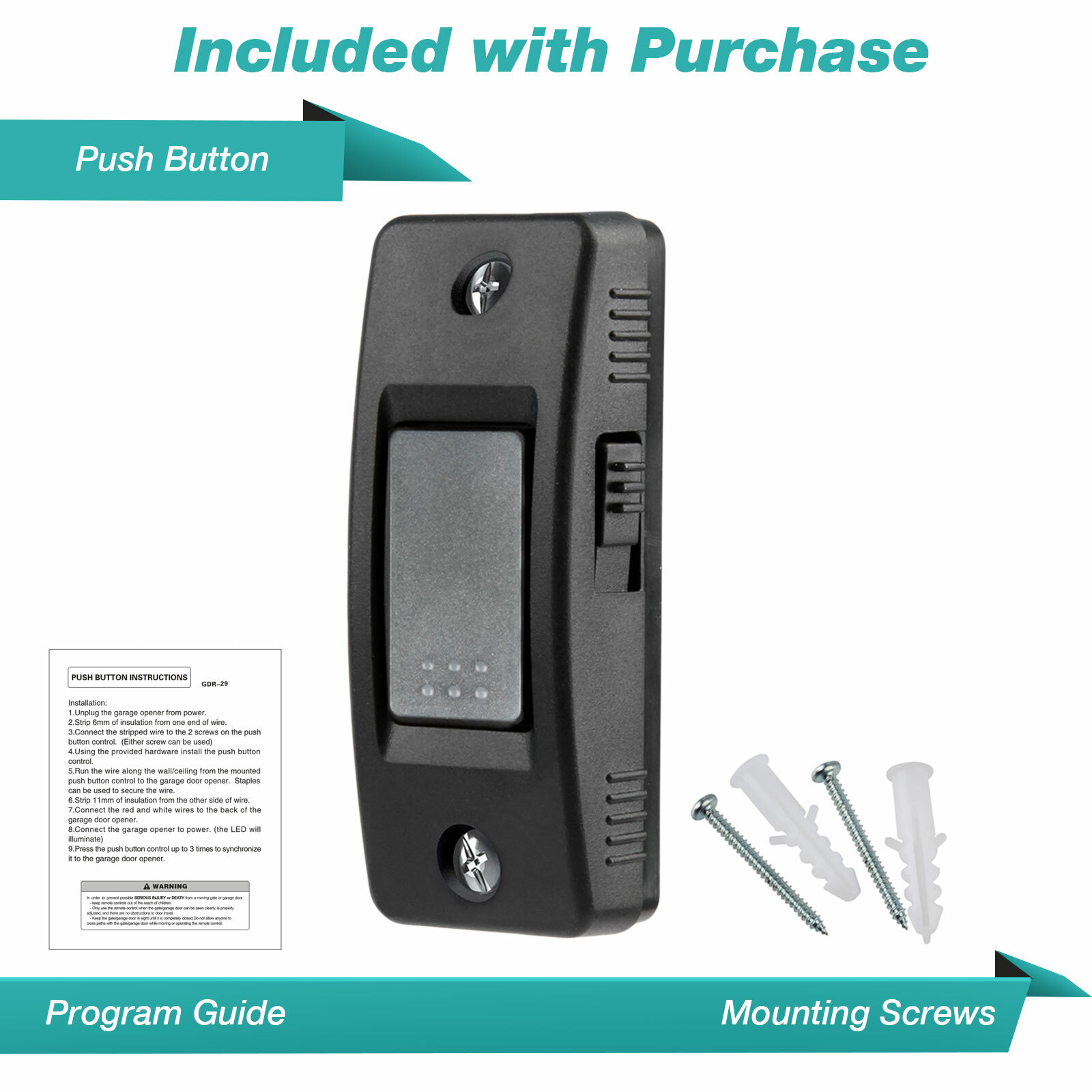 Garage Door Opener Remote Push Button Bell for Liftmaster Chamberlain 883LM