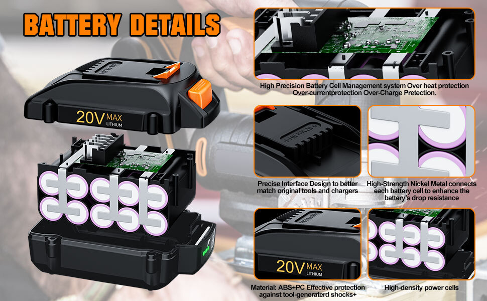 1-6pack 20V For WORX 8.0Ah MAX Extended Lithium Battery WA3520 WA3525 WA3575 NEW