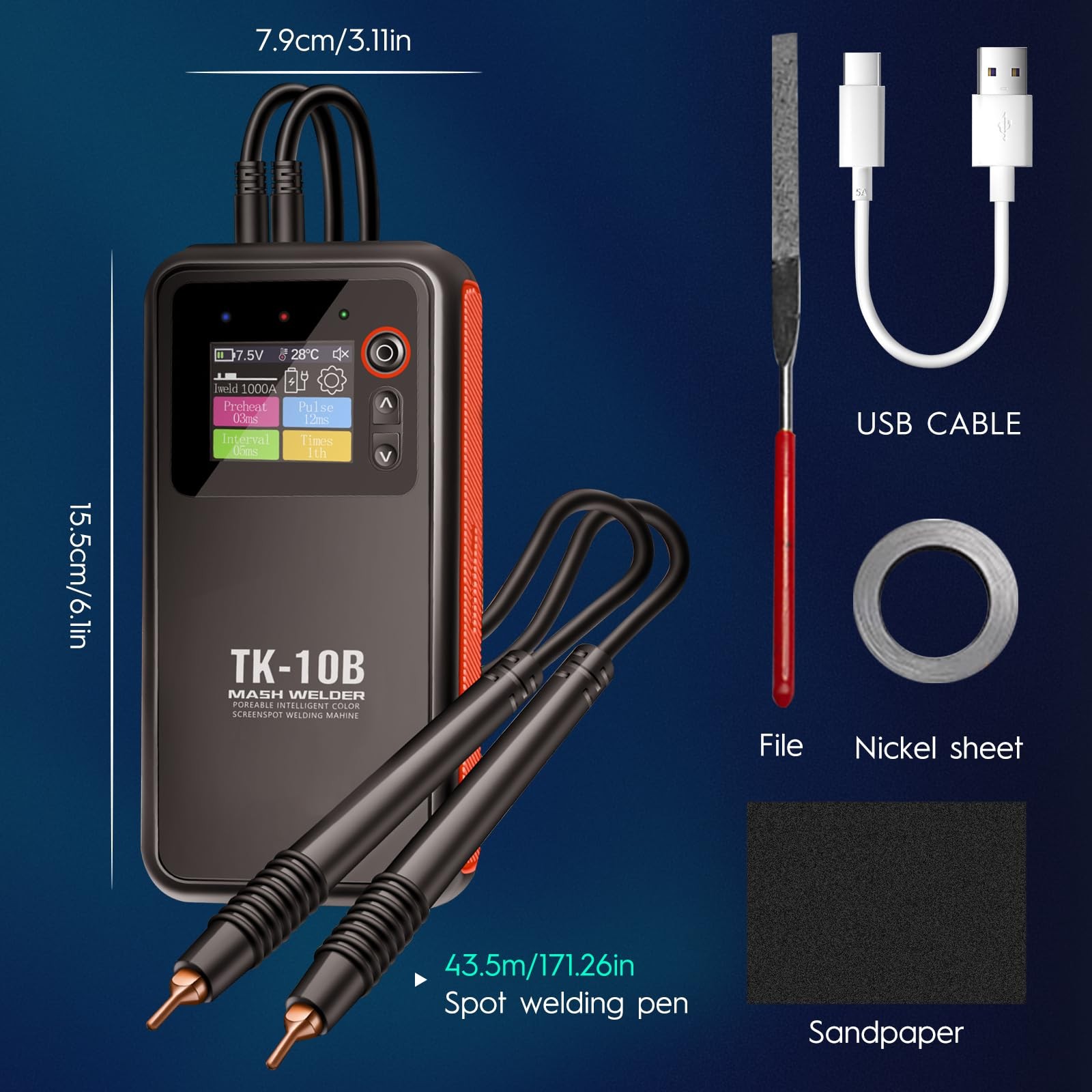 Battery Spot Welder, Portable Spot Welder With 1.8″ Visual Display, Continuou…
