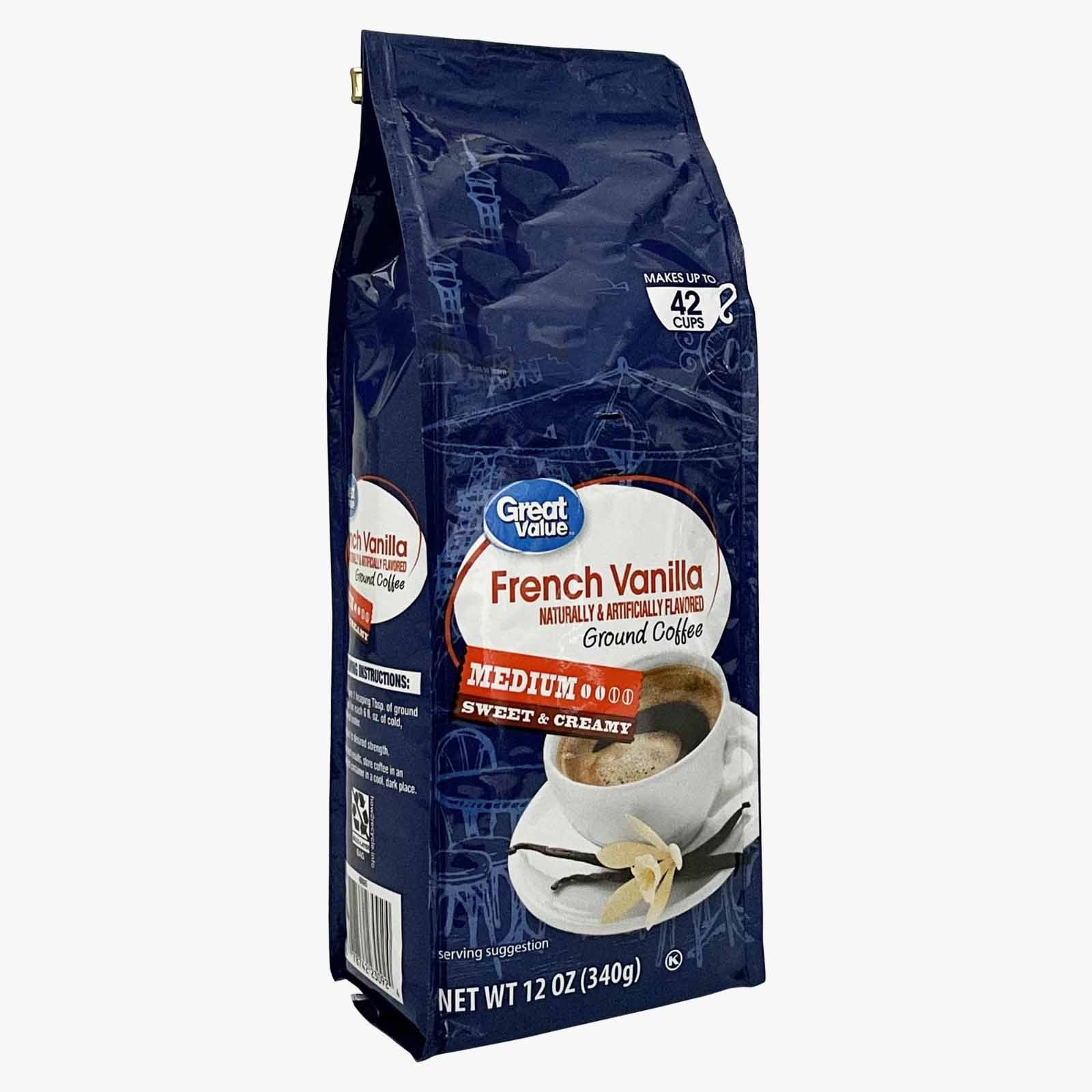 Great Value Medium Roast Ground Coffee, 12 oz Bag French Vanilla & 4 more