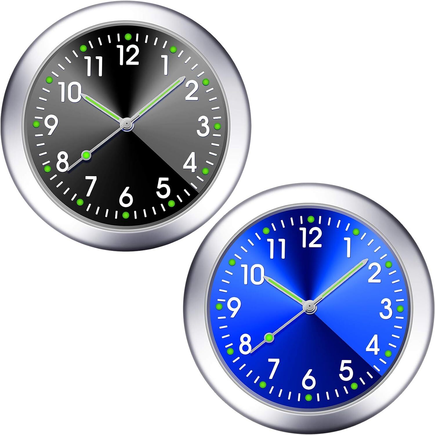 Car Dashboard Clock Mini Tiny Analog Clock Watch for Vehicle Stick On Clock USA