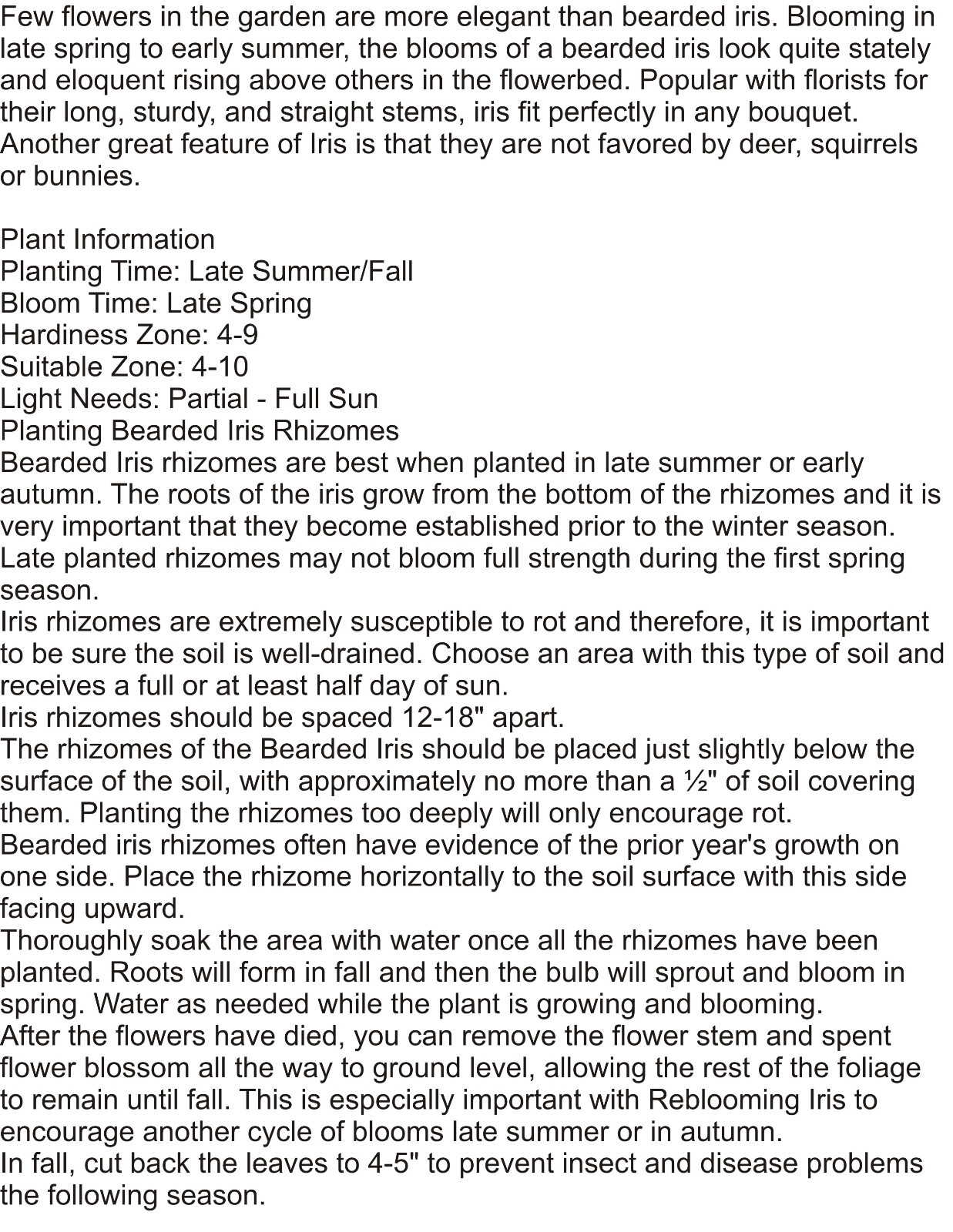 10 starter Plants Random Mixture Tall Bearded Iris Freshly Dug