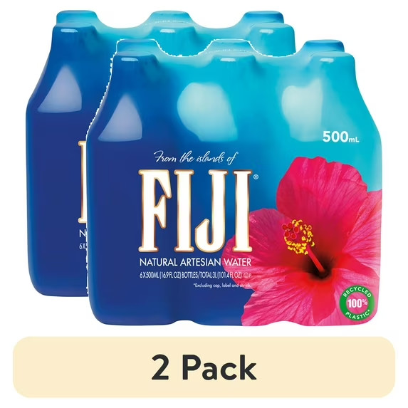 (2 pack) FIJI Natural Artesian Water, 16.9 fl. oz. (Pack of 6 Bottles)