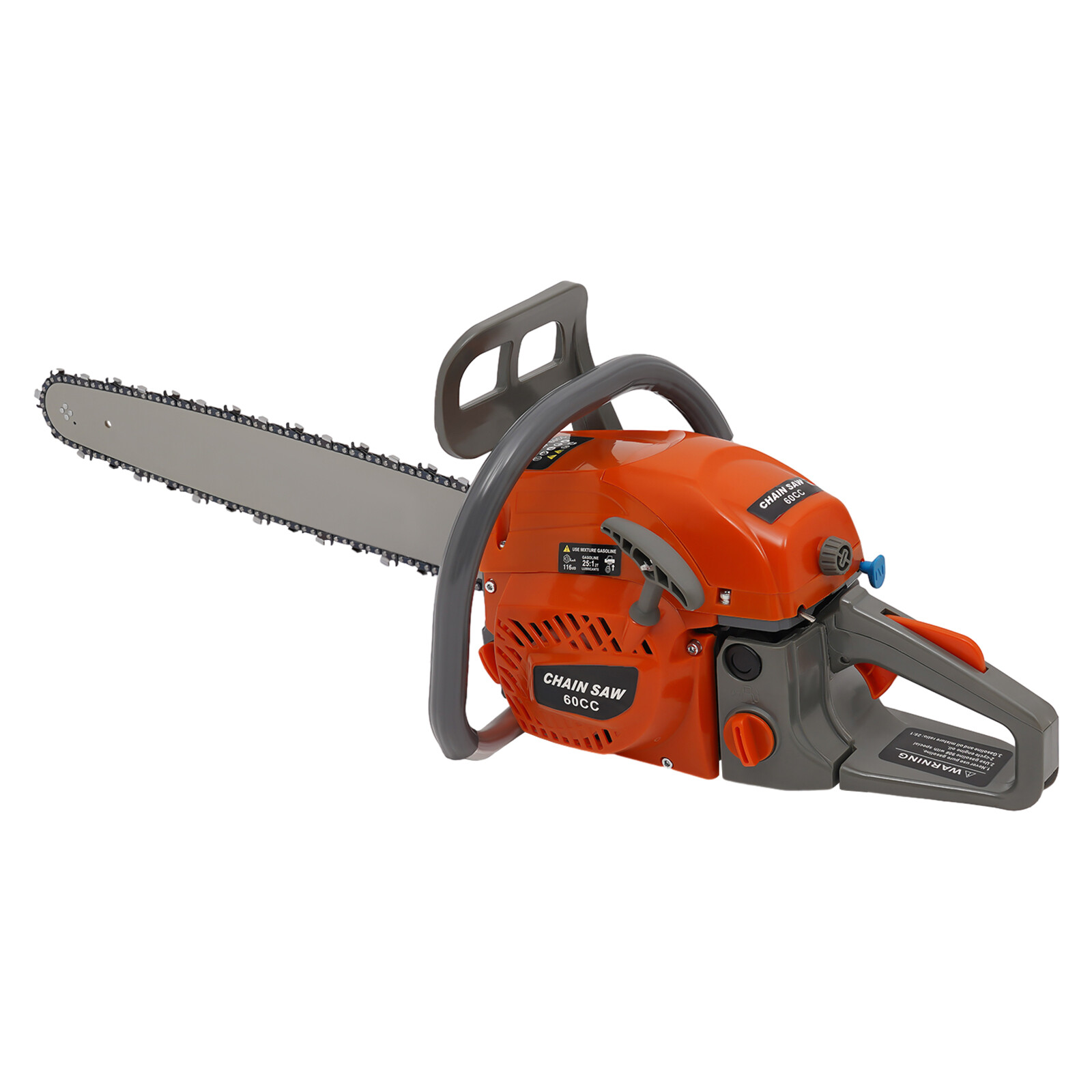 60cc Gas Powered Chainsaw with 22” Guide Bar Saw Chain 2-Stroke Engine Cut Wood